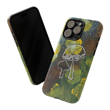 Mushroom Art Tough Phone Case — Botanical Forest Vibes, Protective iPhone Cover