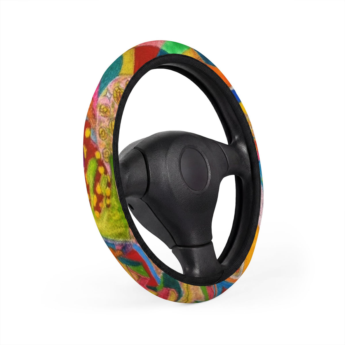 Colorful Abstract Pattern Steering Wheel Cover