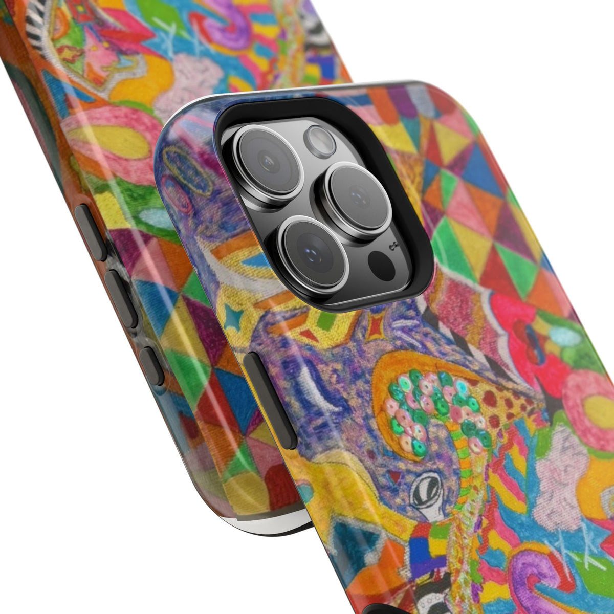 Magnetic Impact-Resistant Phone Case — Colorful Abstract Art Design