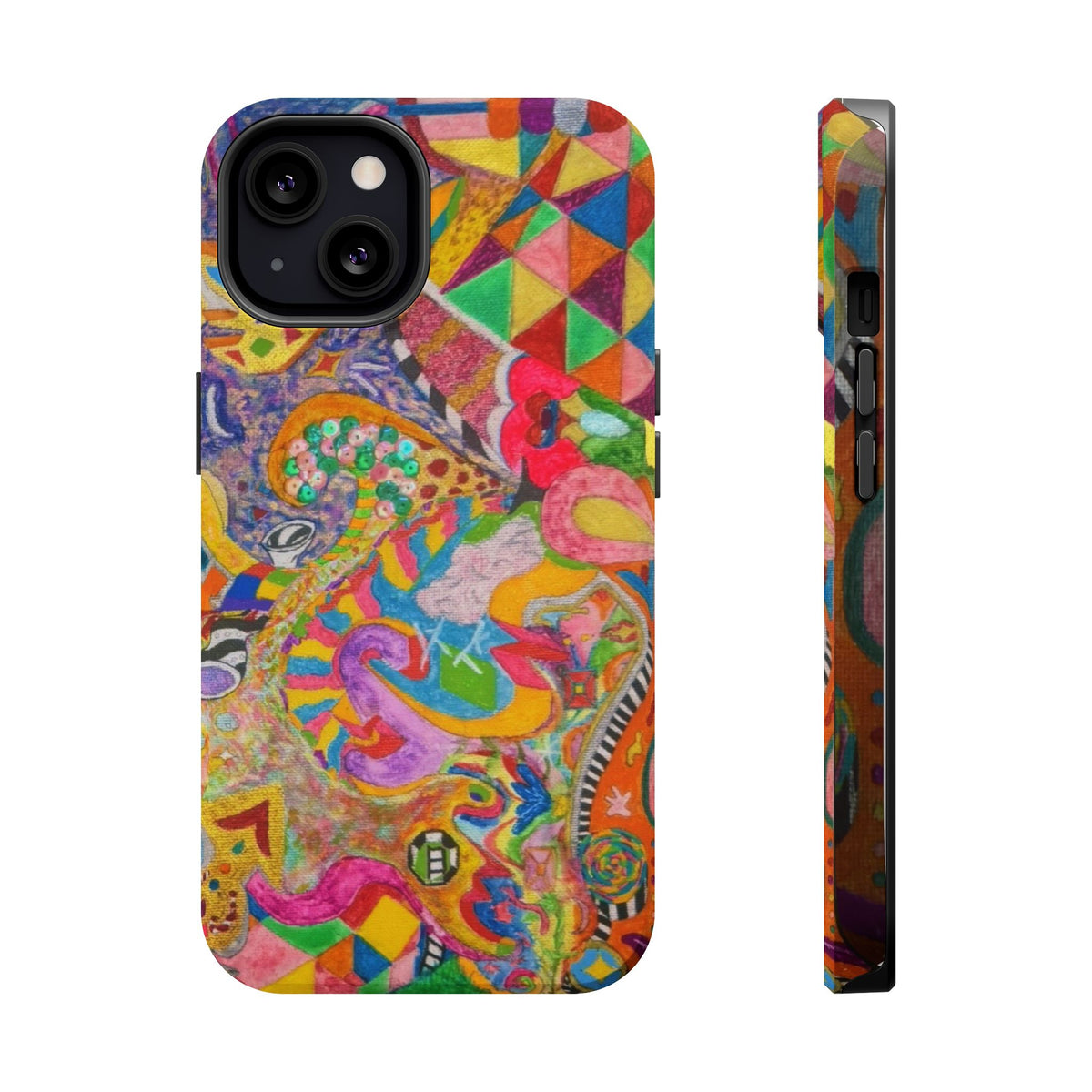 Magnetic Impact-Resistant Phone Case — Colorful Abstract Art Design