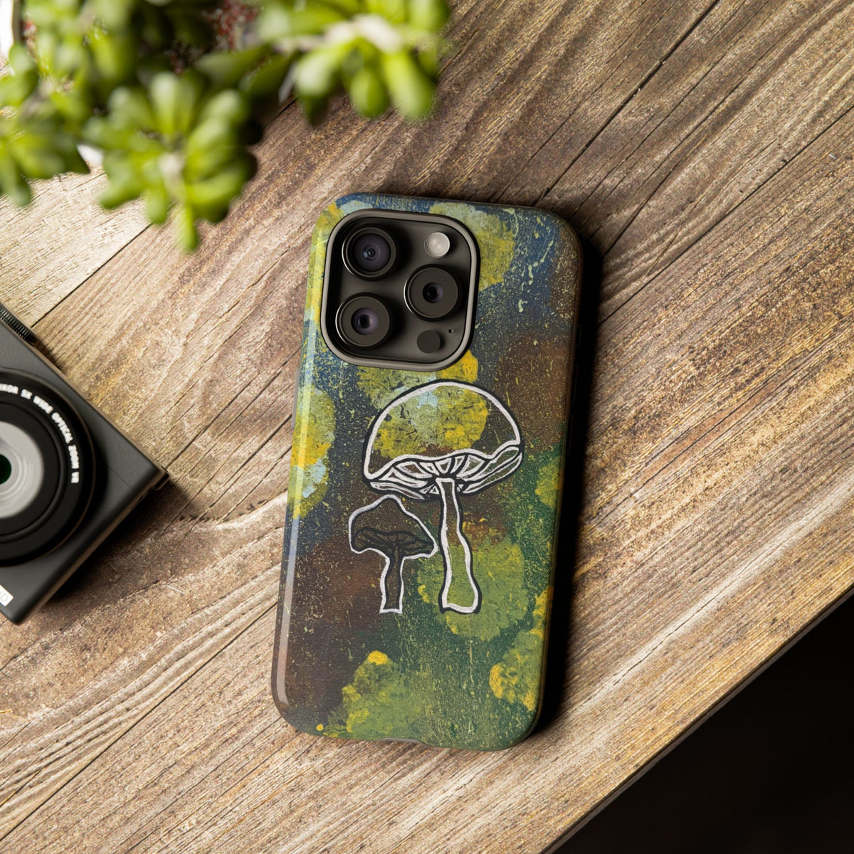 Mushroom Art Tough Phone Case — Botanical Forest Vibes, Protective iPhone Cover