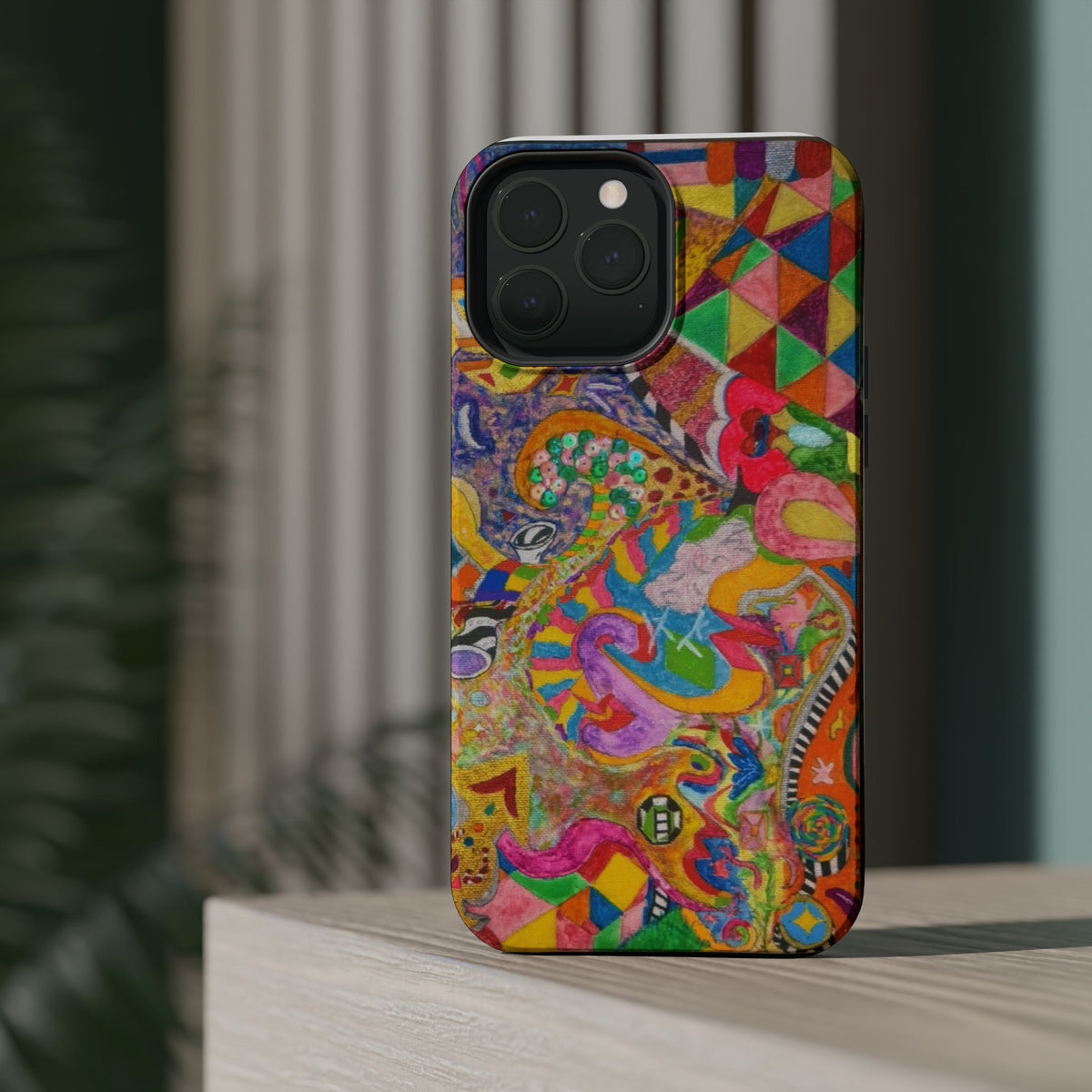 Magnetic Impact-Resistant Phone Case — Colorful Abstract Art Design