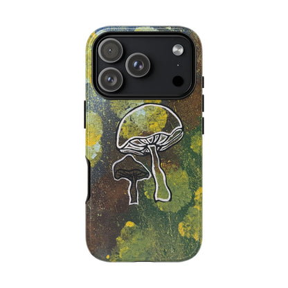 Mushroom Art Tough Phone Case — Botanical Forest Vibes, Protective iPhone Cover