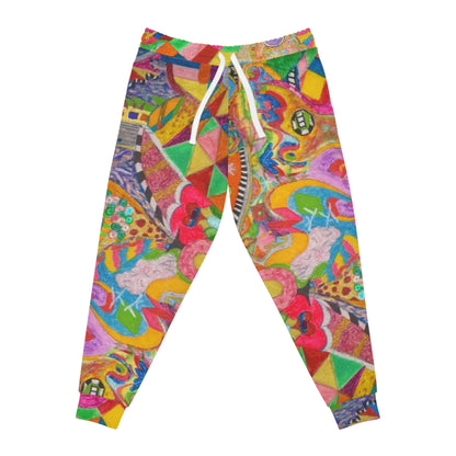 Psychedelic Abstract Joggers — Colorful All-Over-Print Athletic Pants
