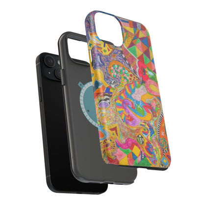 Magnetic Impact-Resistant Phone Case — Colorful Abstract Art Design