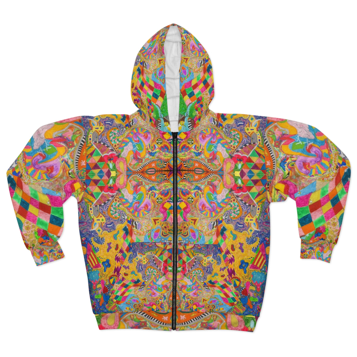 Colorful Psychedelic Paisley Zip Hoodie