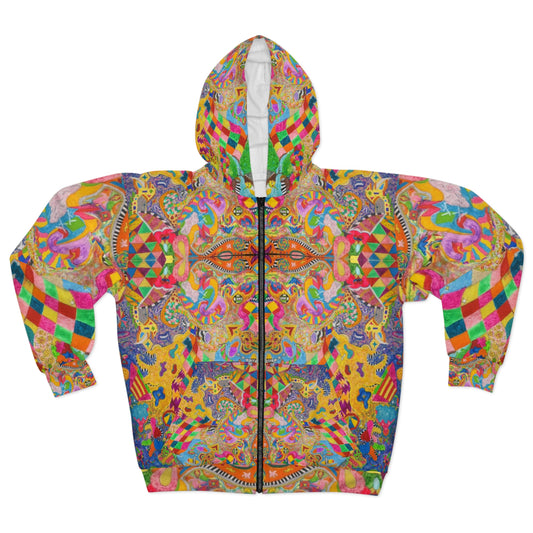 Colorful Psychedelic Paisley Zip Hoodie