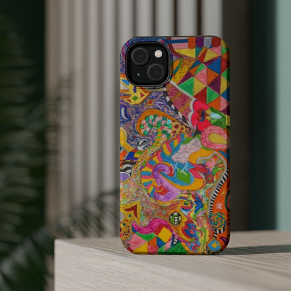 Magnetic Impact-Resistant Phone Case — Colorful Abstract Art Design