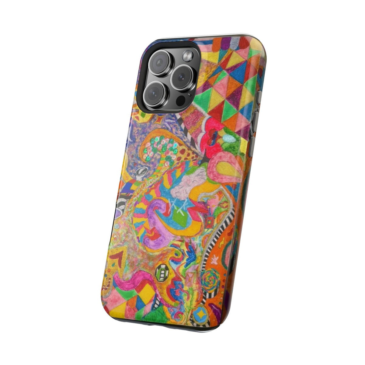 Magnetic Impact-Resistant Phone Case — Colorful Abstract Art Design
