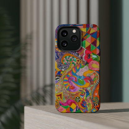 Magnetic Impact-Resistant Phone Case — Colorful Abstract Art Design
