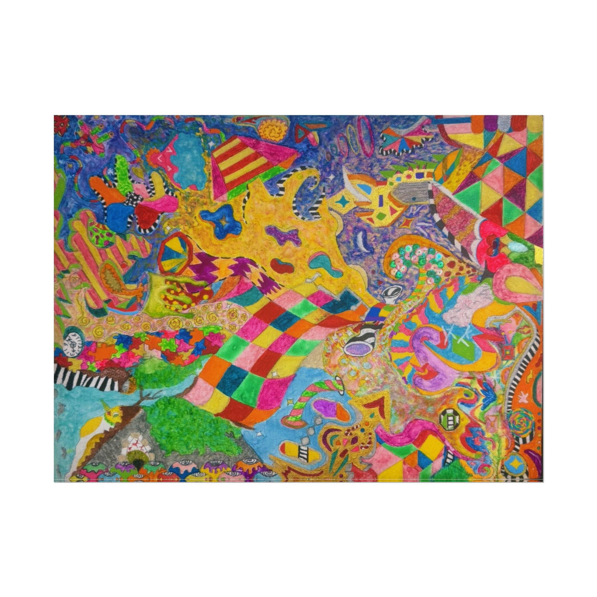 Psychedelic Abstract Art Poster — Colorful Surreal Rolled Poster