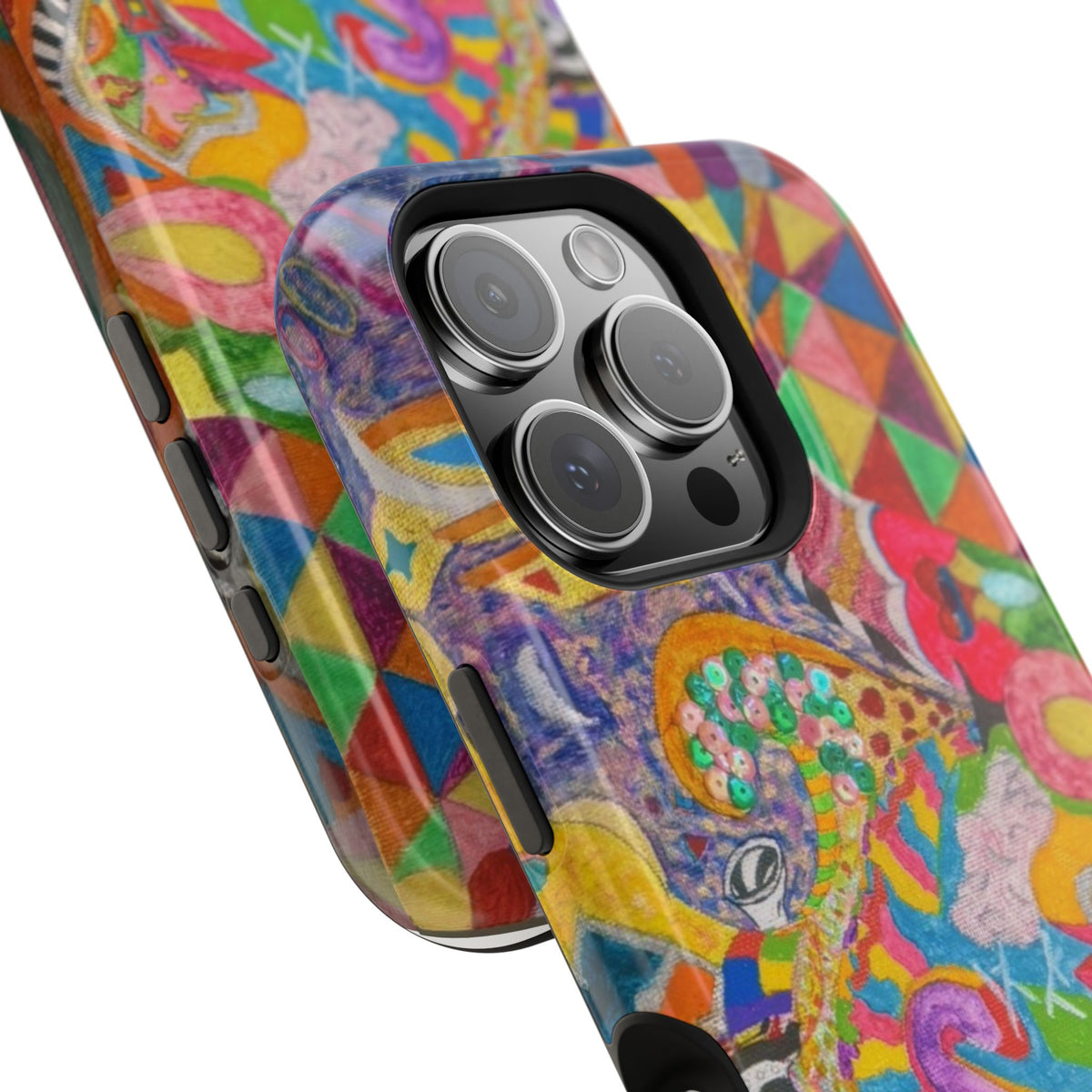 Magnetic Impact-Resistant Phone Case — Colorful Abstract Art Design