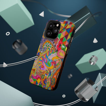 Magnetic Impact-Resistant Phone Case — Colorful Abstract Art Design