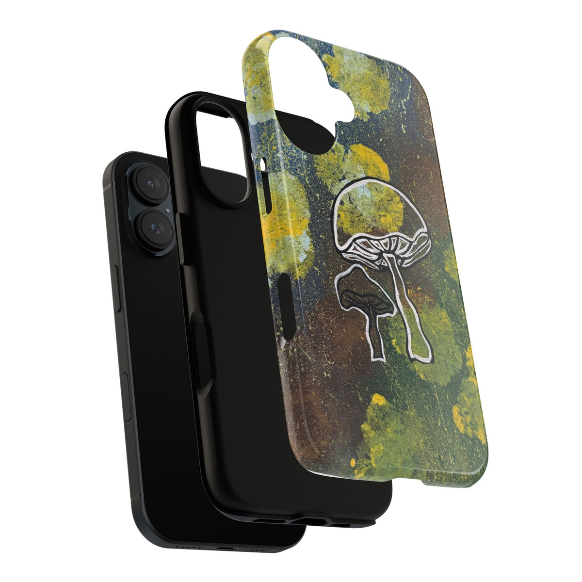 Mushroom Art Tough Phone Case — Botanical Forest Vibes, Protective iPhone Cover