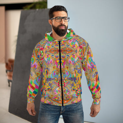 Colorful Psychedelic Paisley Zip Hoodie