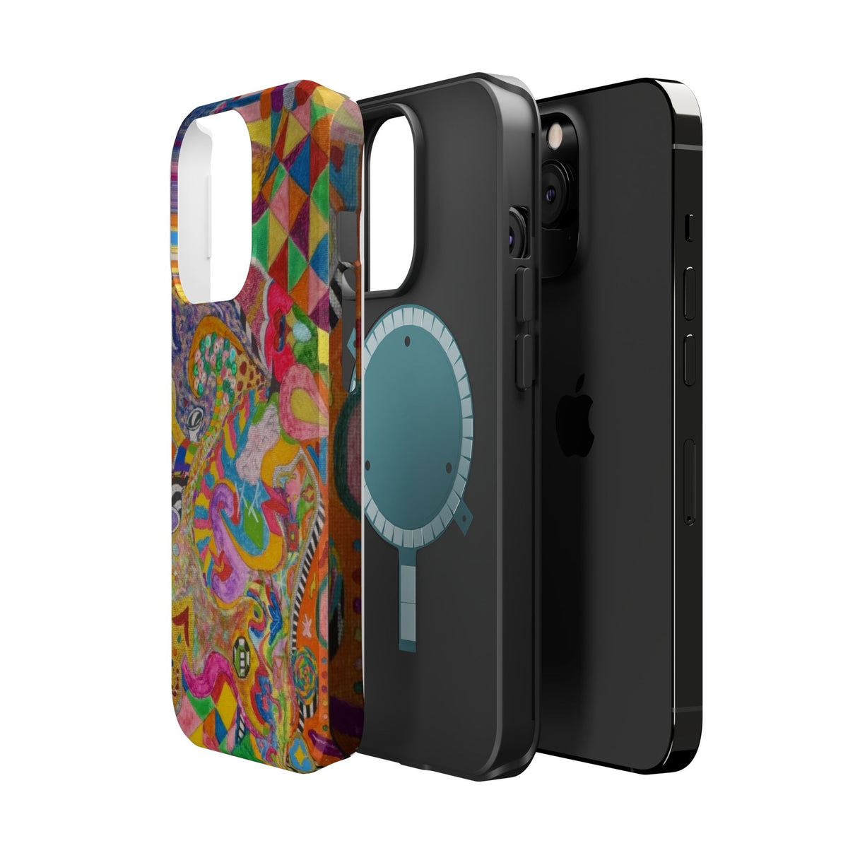 Magnetic Impact-Resistant Phone Case — Colorful Abstract Art Design