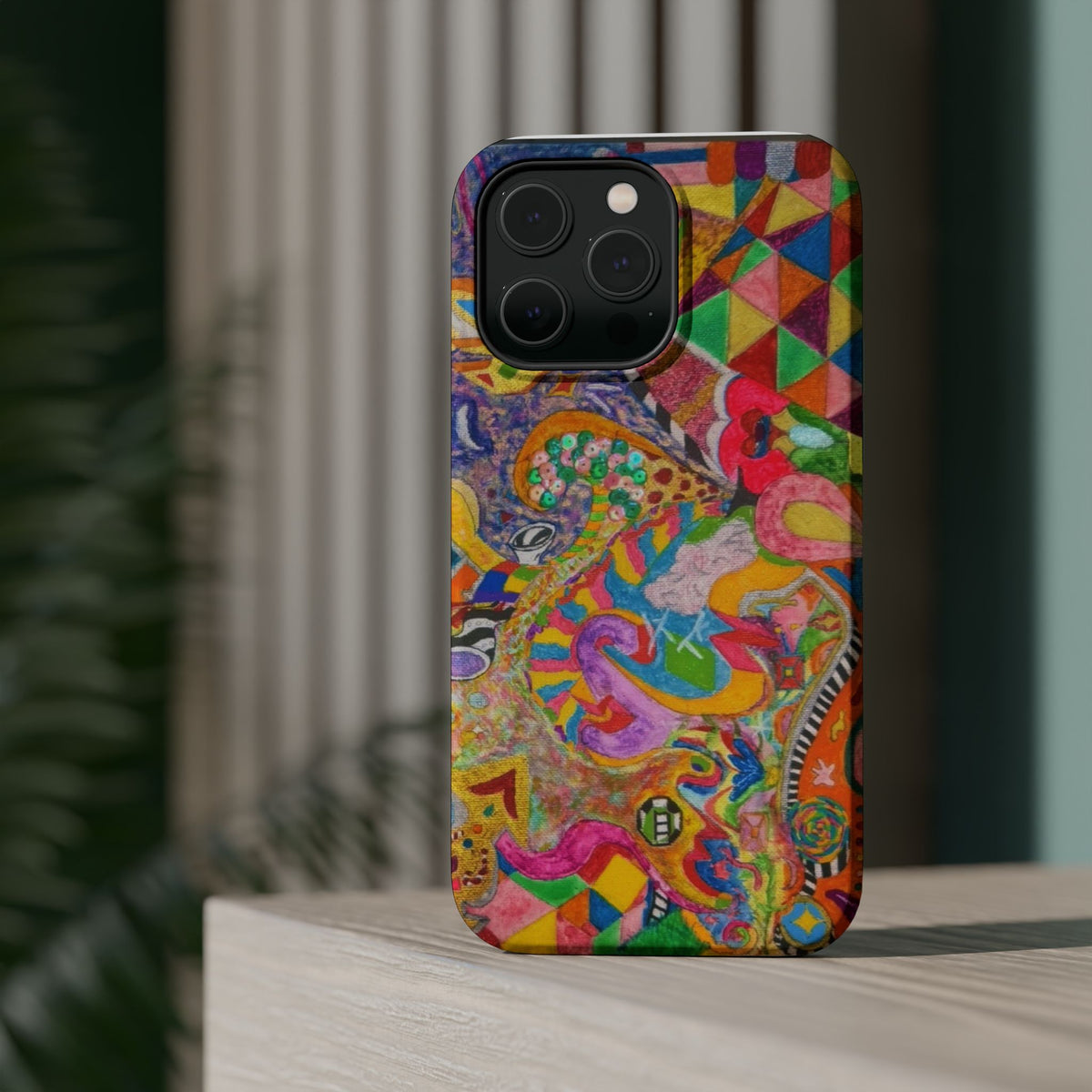 Magnetic Impact-Resistant Phone Case — Colorful Abstract Art Design