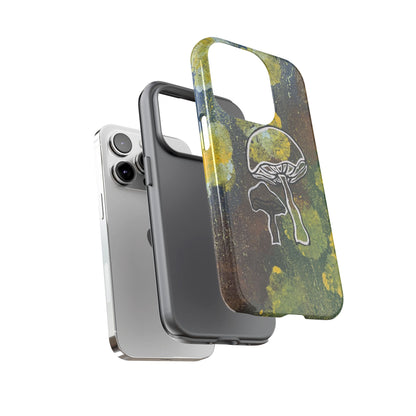 Mushroom Art Tough Phone Case — Botanical Forest Vibes, Protective iPhone Cover