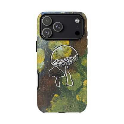 Mushroom Art Tough Phone Case — Botanical Forest Vibes, Protective iPhone Cover