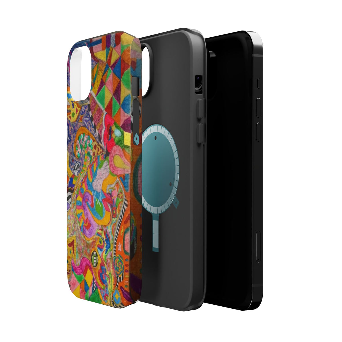 Magnetic Impact-Resistant Phone Case — Colorful Abstract Art Design