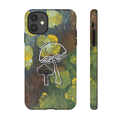 Mushroom Art Tough Phone Case — Botanical Forest Vibes, Protective iPhone Cover