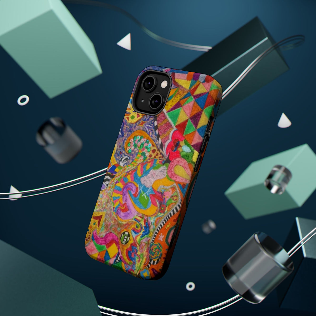 Magnetic Impact-Resistant Phone Case — Colorful Abstract Art Design