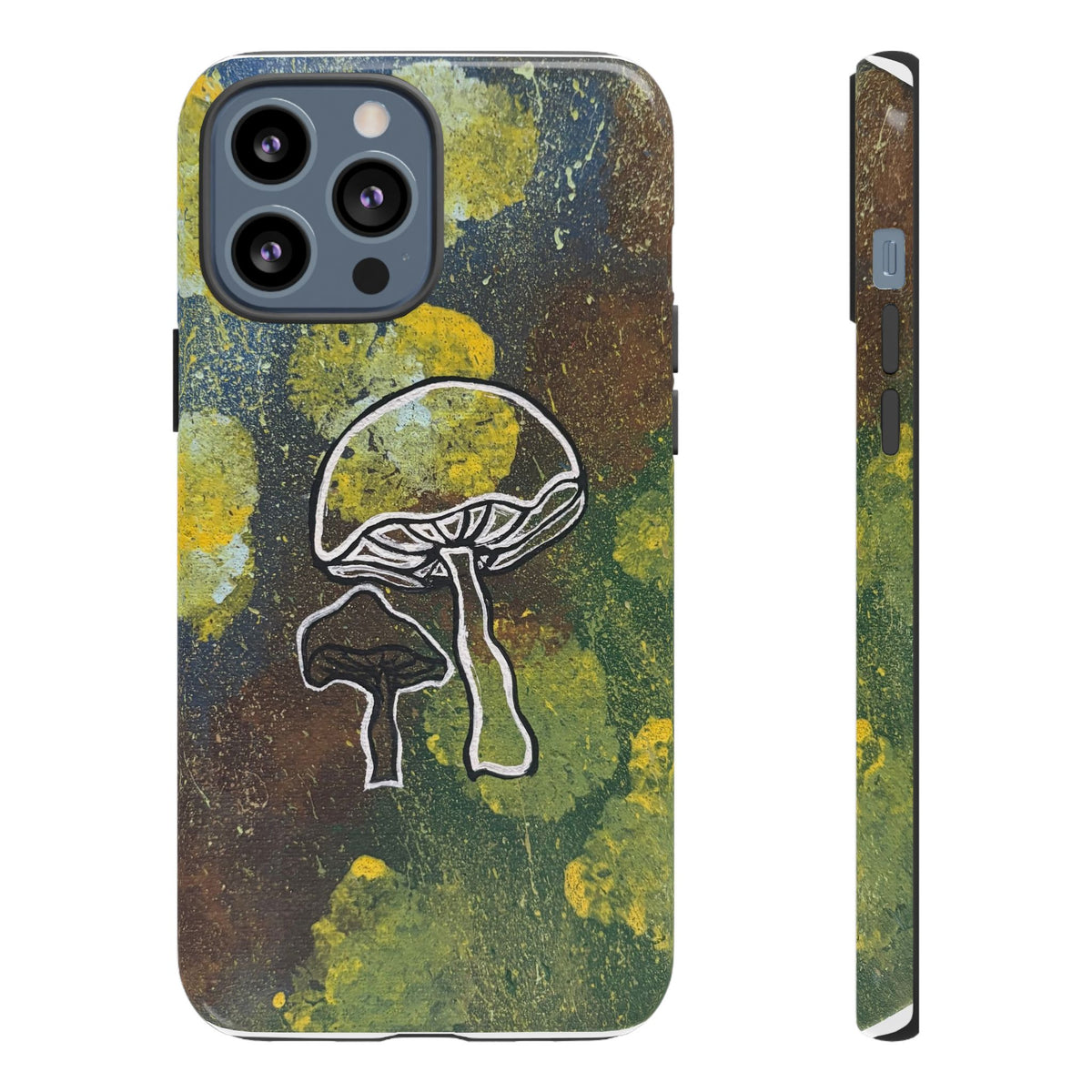 Mushroom Art Tough Phone Case — Botanical Forest Vibes, Protective iPhone Cover