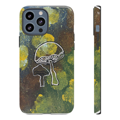 Mushroom Art Tough Phone Case — Botanical Forest Vibes, Protective iPhone Cover
