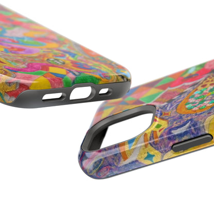 Magnetic Impact-Resistant Phone Case — Colorful Abstract Art Design