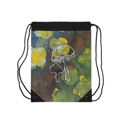 Mushroom Art Drawstring Bag - Psychedelic Forest Tote for Nature Lovers