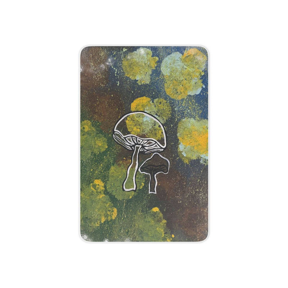 Mushroom Art Temporary Tattoo — Psychedelic Forest Watercolor Design