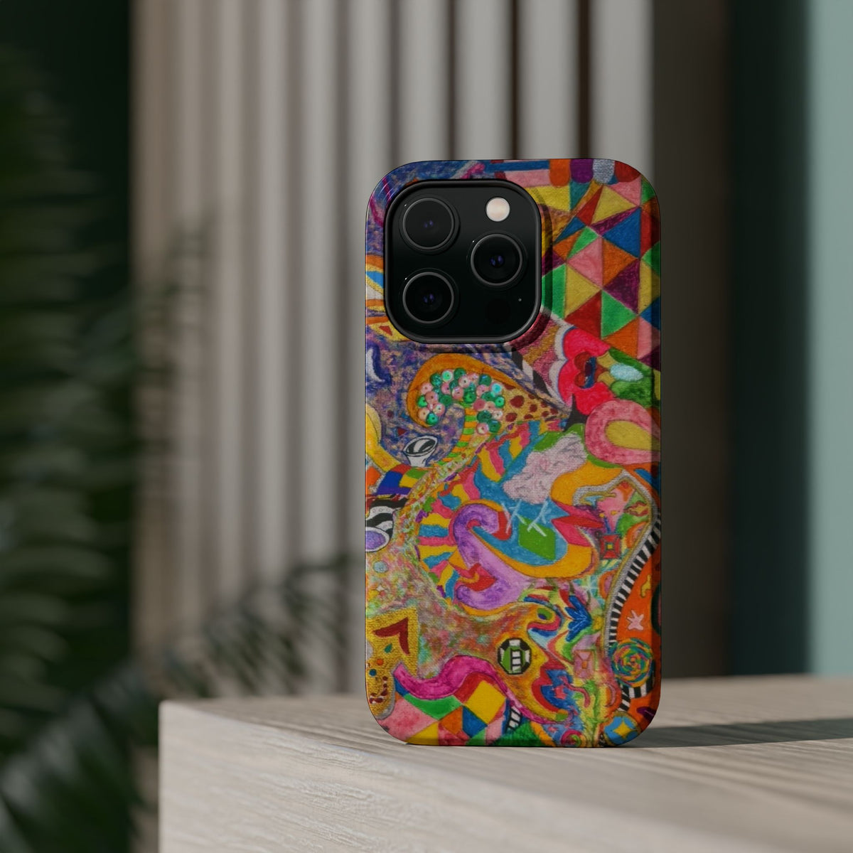 Magnetic Impact-Resistant Phone Case — Colorful Abstract Art Design