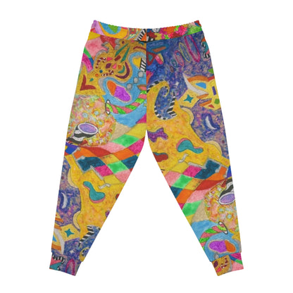 Psychedelic Abstract Joggers — Colorful All-Over-Print Athletic Pants