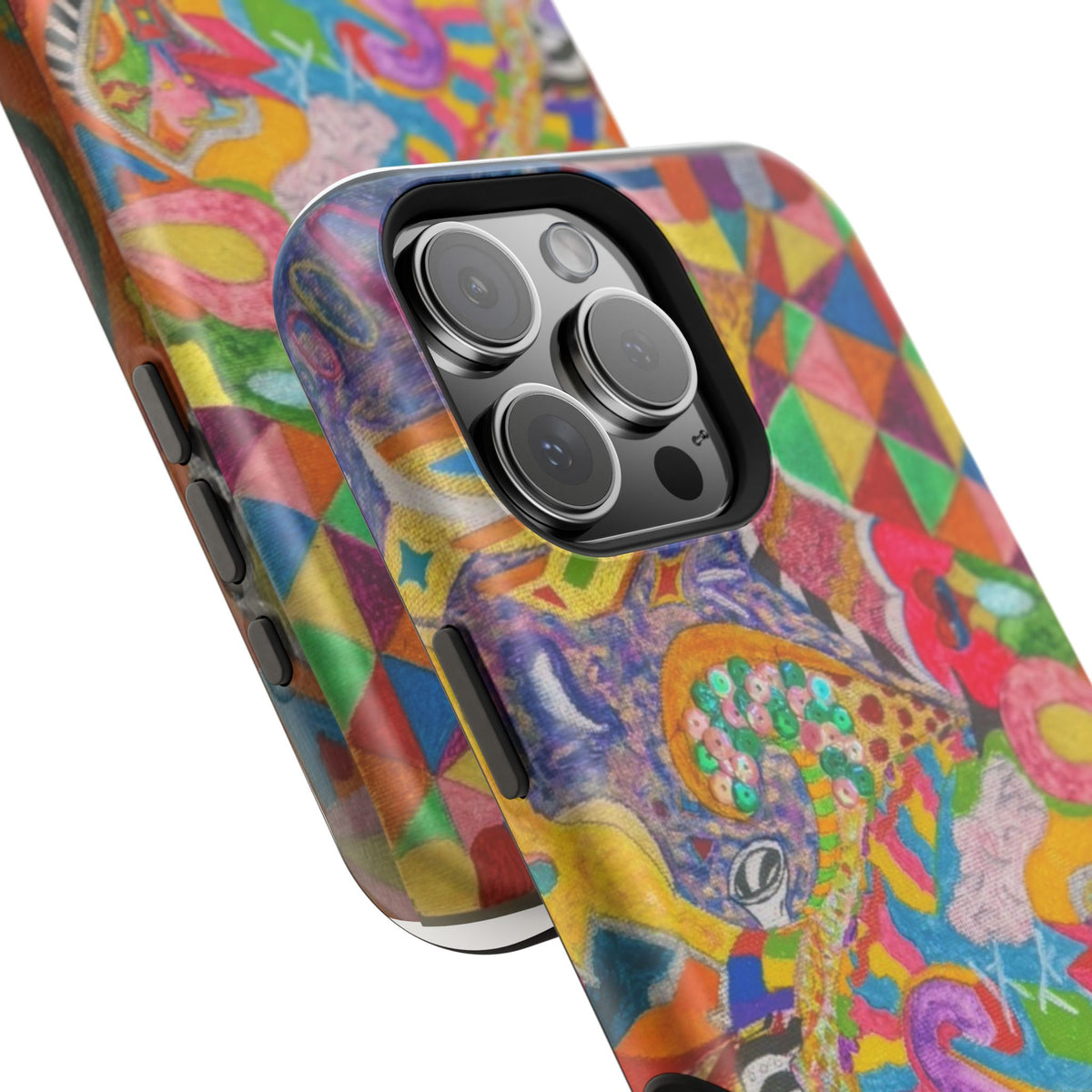 Magnetic Impact-Resistant Phone Case — Colorful Abstract Art Design