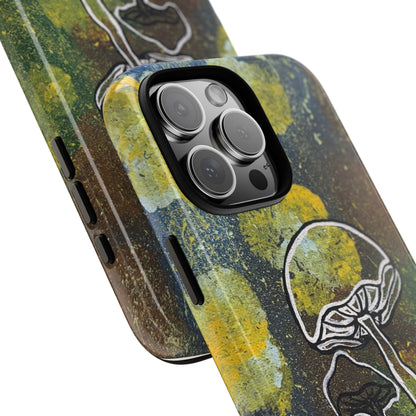 Mushroom Art Tough Phone Case — Botanical Forest Vibes, Protective iPhone Cover