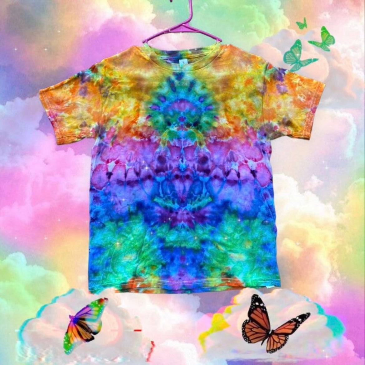 Youth Medium Unique One Of A Kind Handmade Tie Dye Wearable Adventure Shirt