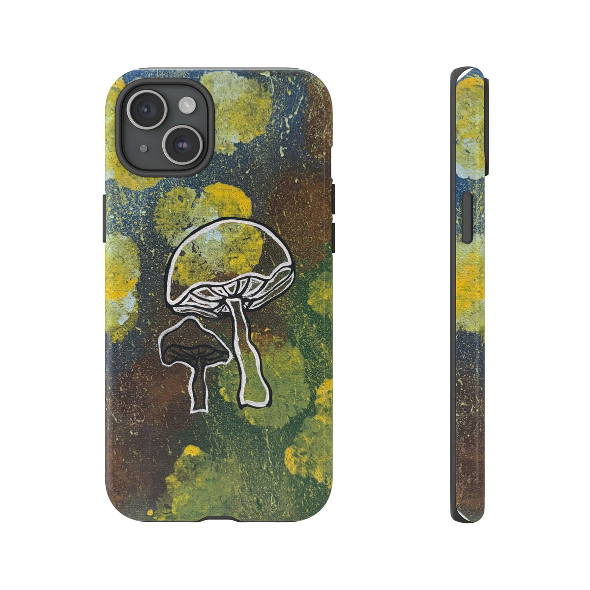 Mushroom Art Tough Phone Case — Botanical Forest Vibes, Protective iPhone Cover