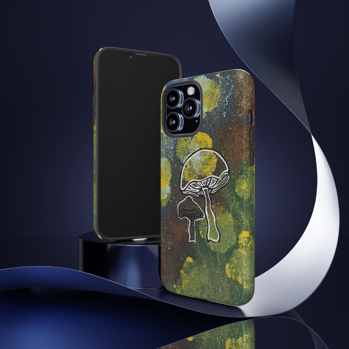 Mushroom Art Tough Phone Case — Botanical Forest Vibes, Protective iPhone Cover
