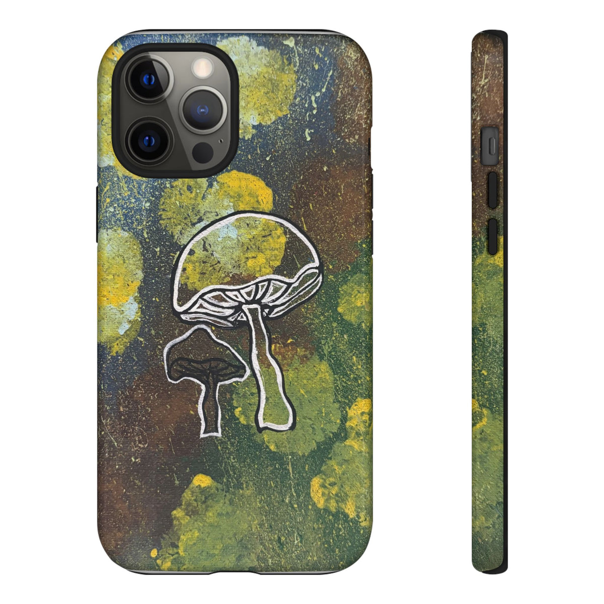 Mushroom Art Tough Phone Case — Botanical Forest Vibes, Protective iPhone Cover