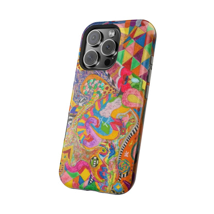 Magnetic Impact-Resistant Phone Case — Colorful Abstract Art Design
