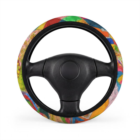 Colorful Abstract Pattern Steering Wheel Cover