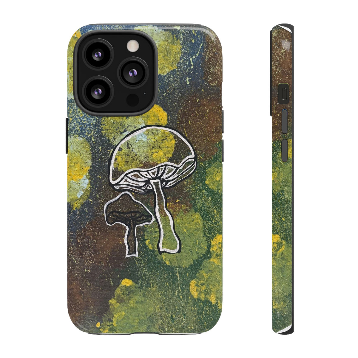 Mushroom Art Tough Phone Case — Botanical Forest Vibes, Protective iPhone Cover