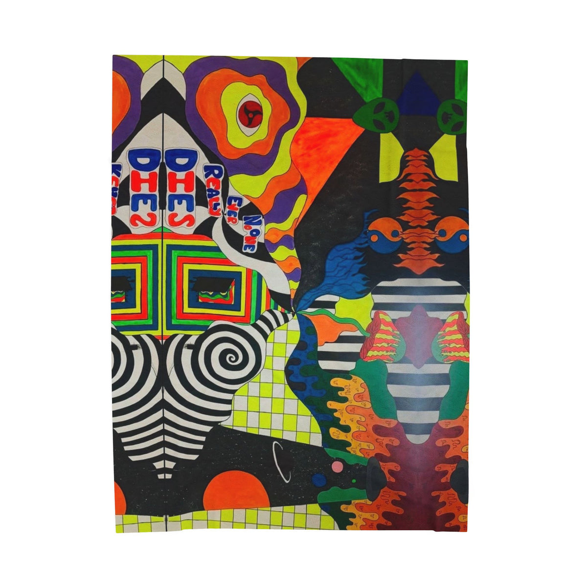 Colorful Psychedelic Art Velveteen Plush Blanket
