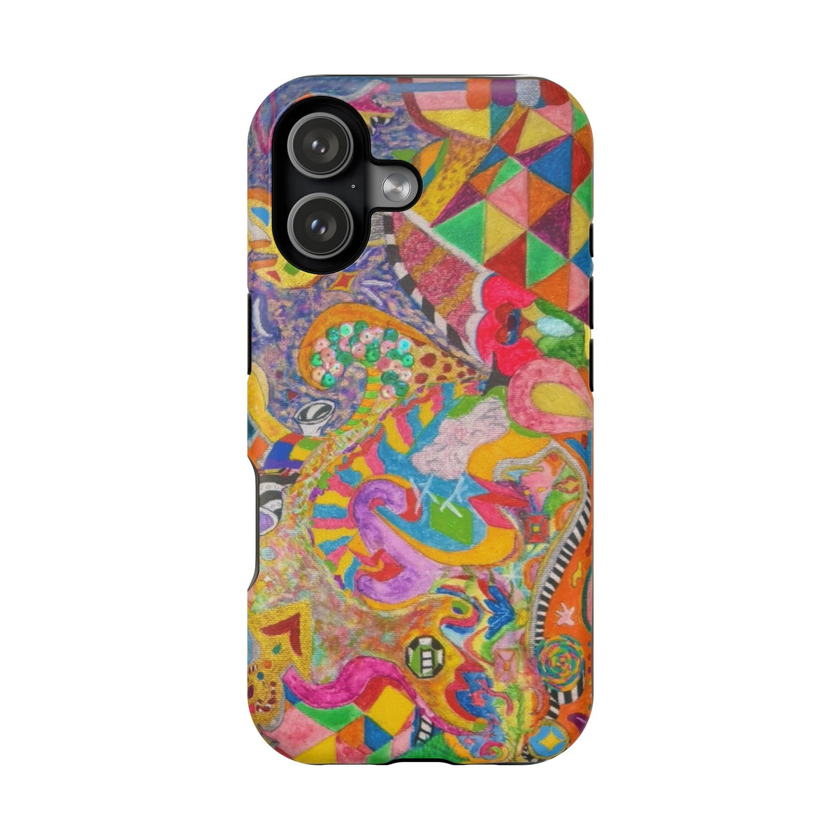 Magnetic Impact-Resistant Phone Case — Colorful Abstract Art Design
