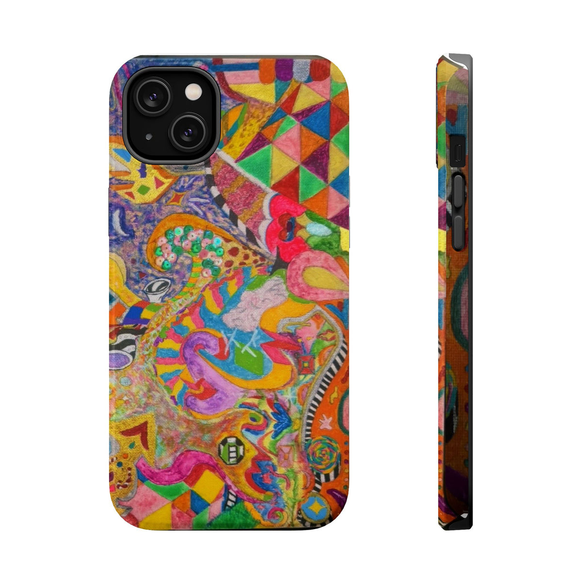 Magnetic Impact-Resistant Phone Case — Colorful Abstract Art Design