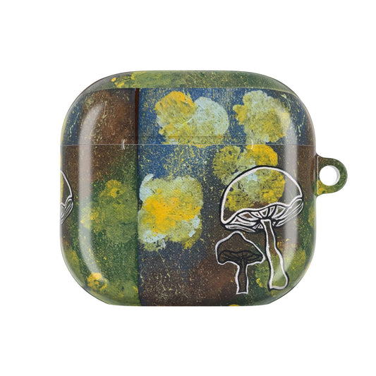 Mushroom Floral AirPod Case — Psychedelic Green & Yellow Protective Cover