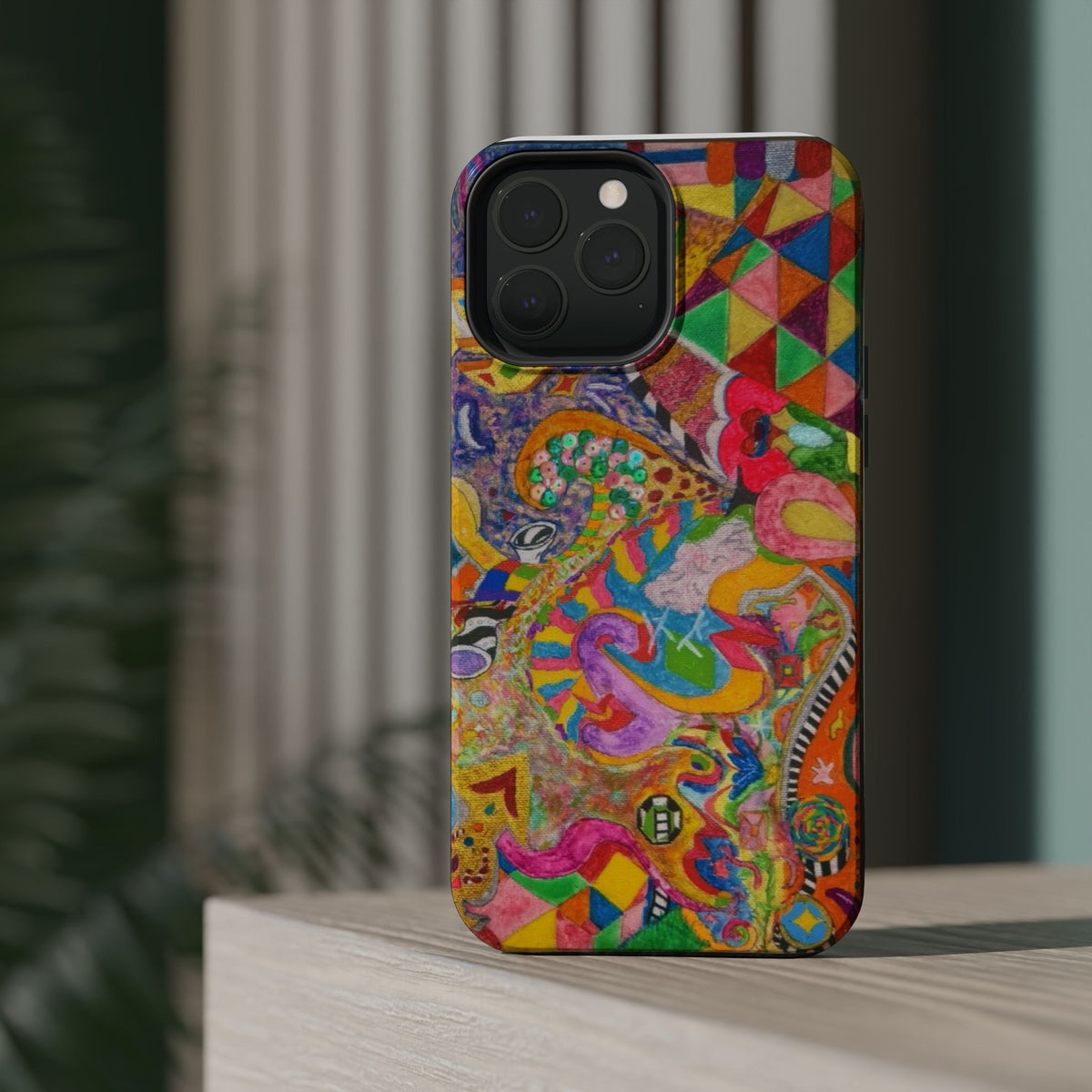 Magnetic Impact-Resistant Phone Case — Colorful Abstract Art Design