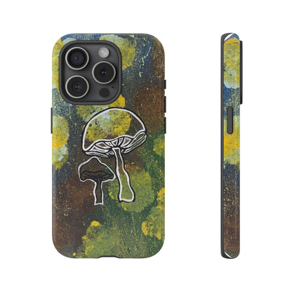 Mushroom Art Tough Phone Case — Botanical Forest Vibes, Protective iPhone Cover