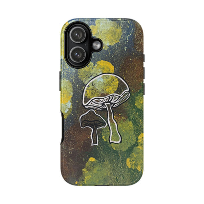 Mushroom Art Tough Phone Case — Botanical Forest Vibes, Protective iPhone Cover