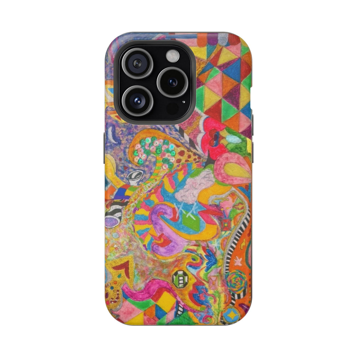 Magnetic Impact-Resistant Phone Case — Colorful Abstract Art Design